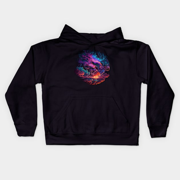 Extravagant Sunset - Cosmic Clouds Series Kids Hoodie by wumples